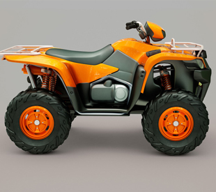 Sports quad bike isolated on a light background